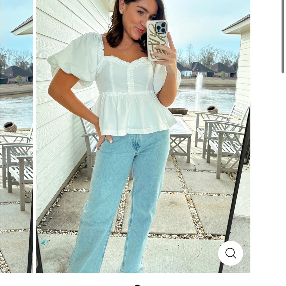 White Puff Sleeve Blouse